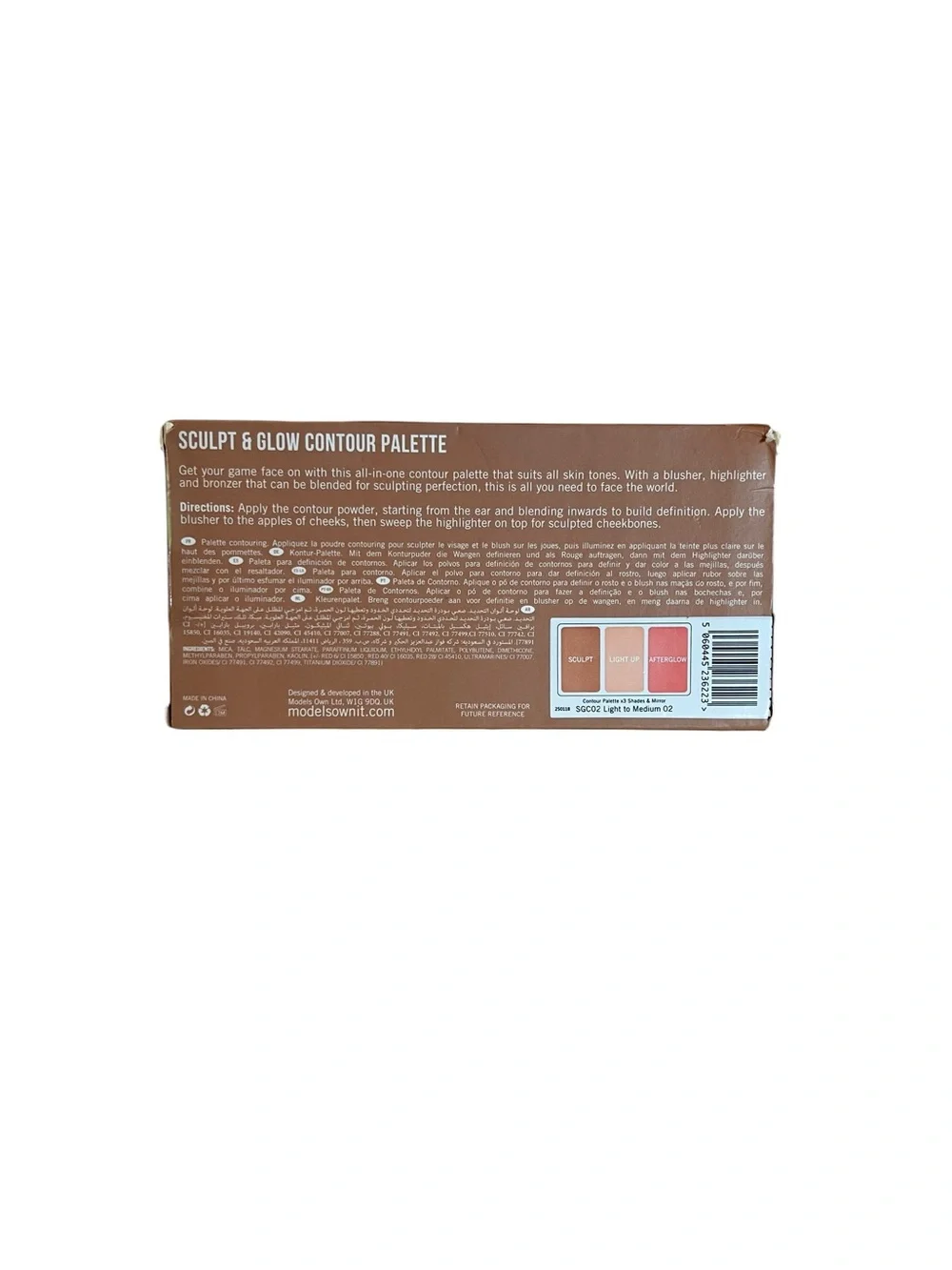 Models Own Sculpt & Glow Contour Palette Light to Medium 02 - NIB